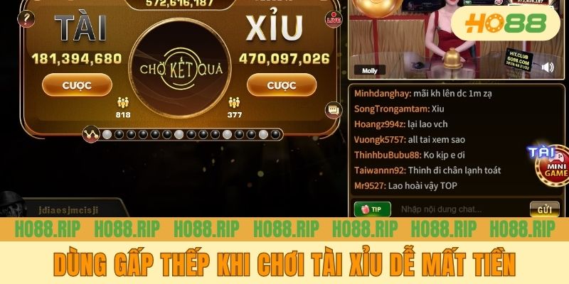 Dùng gấp thếp khi chơi tài xỉu dễ mất tiền