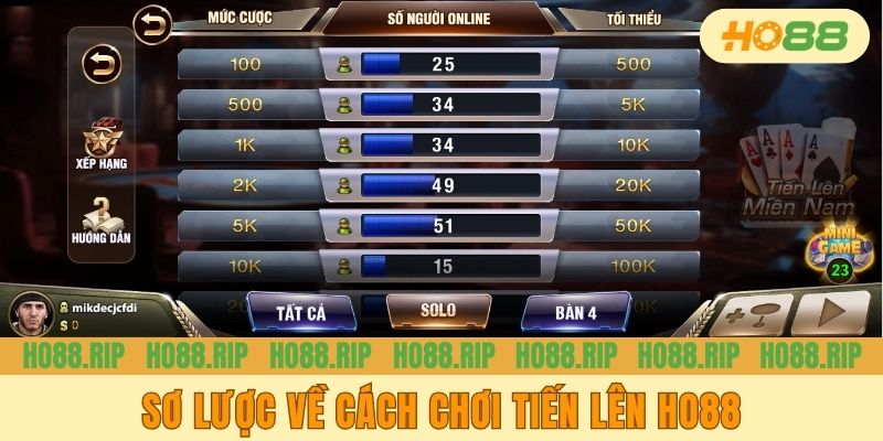 Sơ lược về cách chơi Tiến Lên HO88